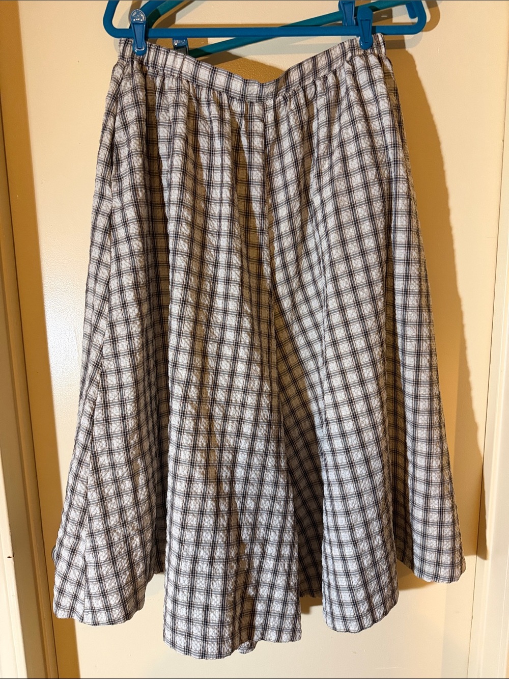 Pants - Gouchos - EASEL of LA - plaid black brown- SZ LG - pant skirt - Picture 2 of 12